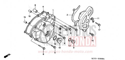 KURBELGEHAEUSEDECKEL, L. XR400RT de 1996